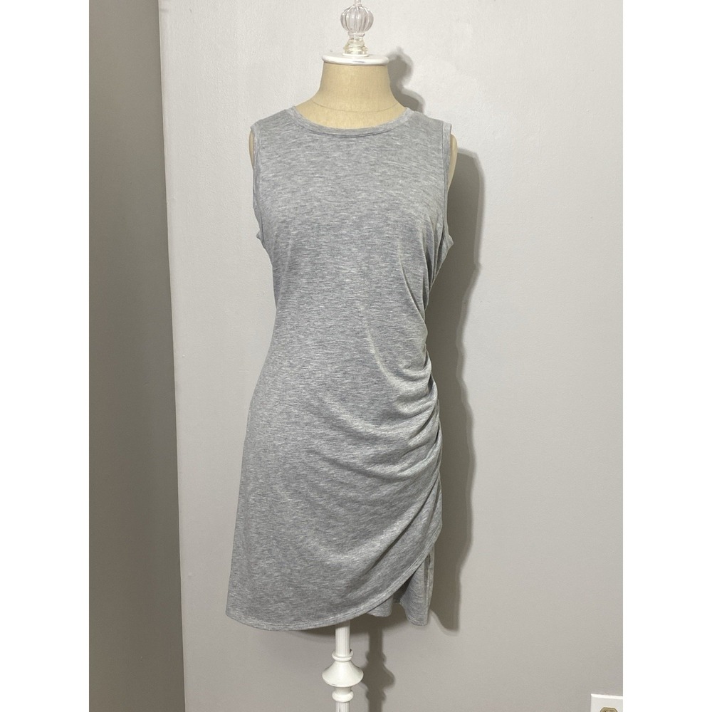 Sleeveless Midi Dress Side Ruching Sweatshirt‎ Material Y2K Style Beachy Comfort